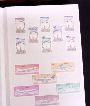 1927-2016, 2 Albums de poste aérienne, avec de bonnes valeurs en quantités multiples, obl. et neuf , n°1/2, 6c, 14, 15, PA militaire, dont lettres, partie moderne en bloc + 1 album du monde avec Colonie Françaises,