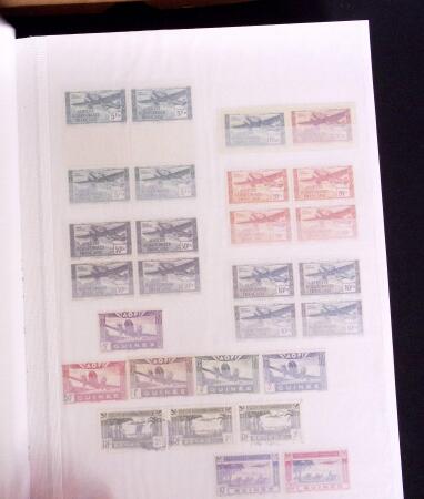 1927-2016, 2 Albums de poste aérienne, avec de bonnes valeurs en quantités multiples, obl. et neuf , n°1/2, 6c, 14, 15, PA militaire, dont lettres, partie moderne en bloc + 1 album du monde avec Colonie Françaises,
