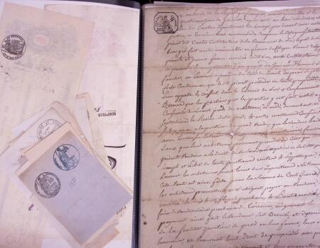 1793-1980 Classeur avec des vieux papier admirative