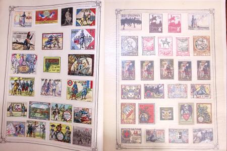 1914-1950 Un lot de vignettes sur la guerre, monté