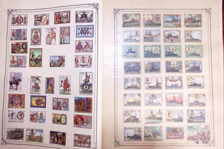 1914-1950 Un lot de vignettes sur la guerre, monté