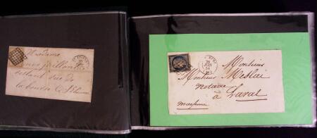 1849-1900, Lot de 75 lettres et cartes dont 15c vert