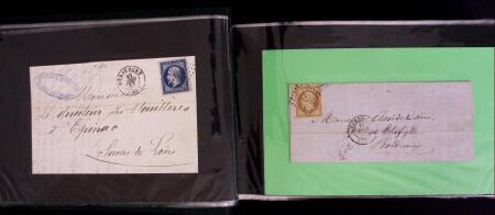 1849-1900, Lot de 75 lettres et cartes dont 15c vert