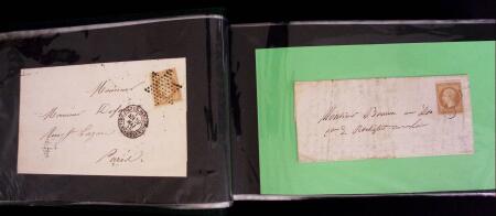 1849-1900, Lot de 75 lettres et cartes dont 15c vert