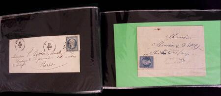 1849-1900, Lot de 75 lettres et cartes dont 15c vert