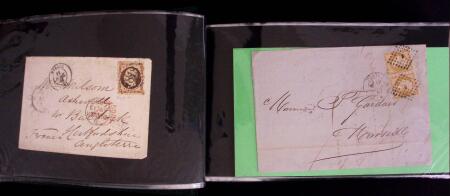 1849-1900, Lot de 75 lettres et cartes dont 15c vert