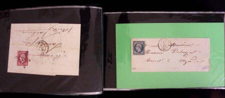 1849-1900, Lot de 75 lettres et cartes dont 15c vert