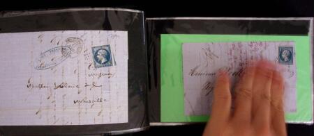 1849-1900, Lot de 75 lettres et cartes dont 15c vert