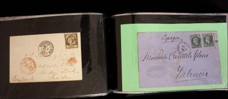 1849-1900, Lot de 75 lettres et cartes dont 15c vert