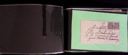 1849-1900, Lot de 75 lettres et cartes dont 15c vert