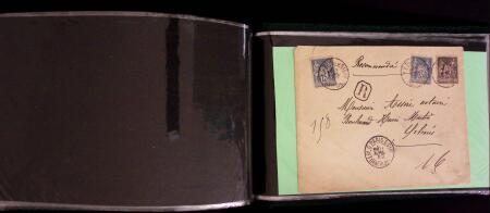 1849-1900, Lot de 75 lettres et cartes dont 15c vert