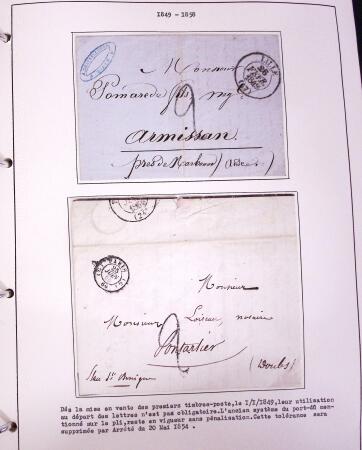 1849-1952, Étude sur les envois taxées comprenant