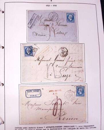 1849-1952, Étude sur les envois taxées comprenant