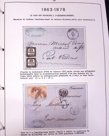 1849-1952, Étude sur les envois taxées comprenant