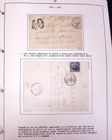 1849-1952, Étude sur les envois taxées comprenant