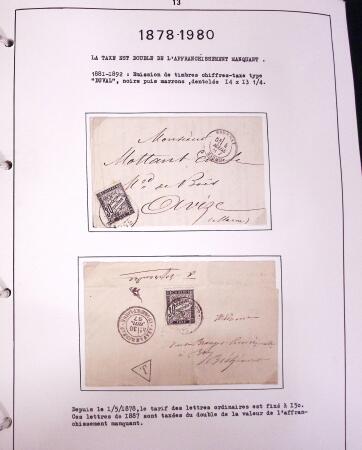 1849-1952, Étude sur les envois taxées comprenant