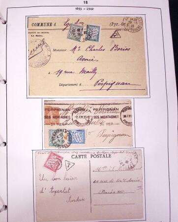 1849-1952, Étude sur les envois taxées comprenant