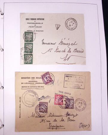 1849-1952, Étude sur les envois taxées comprenant