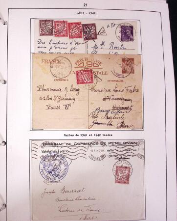 1849-1952, Étude sur les envois taxées comprenant