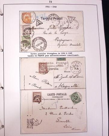 1849-1952, Étude sur les envois taxées comprenant