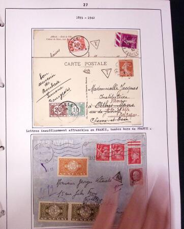 1849-1952, Étude sur les envois taxées comprenant