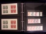 1918-1974, 2 classeurs de Croix-Rouge commençant par quelques lettres avec n°146 et 147 continuant avec les carnets mais surtout des essais de couleurs, des épreuves d'artistes en général signés, des épreuves de l