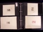 1918-1974, 2 classeurs de Croix-Rouge commençant par quelques lettres avec n°146 et 147 continuant avec les carnets mais surtout des essais de couleurs, des épreuves d'artistes en général signés, des épreuves de l