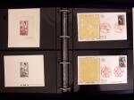 1918-1974, 2 classeurs de Croix-Rouge commençant par quelques lettres avec n°146 et 147 continuant avec les carnets mais surtout des essais de couleurs, des épreuves d'artistes en général signés, des épreuves de l