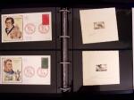 1918-1974, 2 classeurs de Croix-Rouge commençant par quelques lettres avec n°146 et 147 continuant avec les carnets mais surtout des essais de couleurs, des épreuves d'artistes en général signés, des épreuves de l