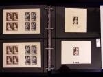 1918-1974, 2 classeurs de Croix-Rouge commençant par quelques lettres avec n°146 et 147 continuant avec les carnets mais surtout des essais de couleurs, des épreuves d'artistes en général signés, des épreuves de l