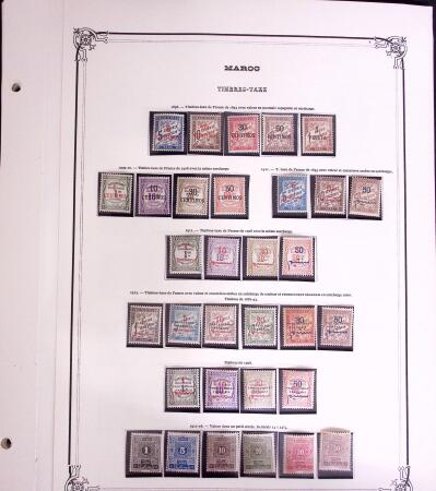 1889-1947, belle collection de timbres taxes neufs et obl. sur grandes pages Yvert, très nombreuses variétés dont n°2b, 4a, 4b, 11a, 17a et 17b, etc., millésime, essais, TB