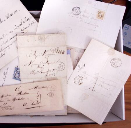 1830-1870 Ensemble d'une centaine de lettres dont certaines