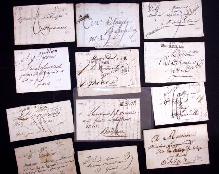 1740-1850 238 marques postales avec cursives, avec
