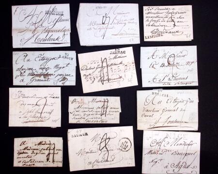 1740-1850 238 marques postales avec cursives, avec