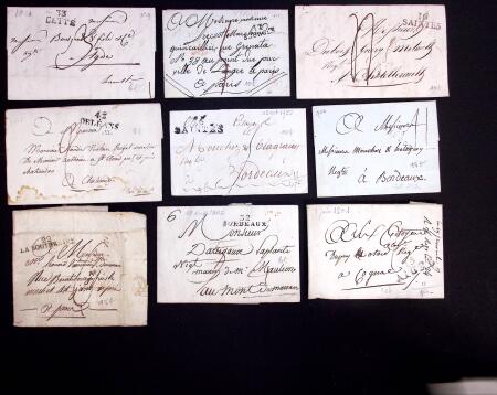 1740-1850 238 marques postales avec cursives, avec