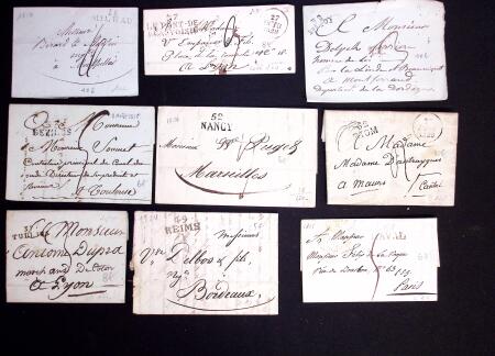 1740-1850 238 marques postales avec cursives, avec