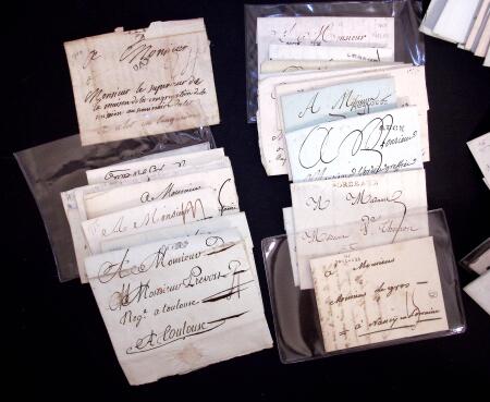 1740-1850 238 marques postales avec cursives, avec