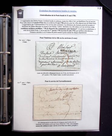 1734-1878, Collection d'exposition LE COURRIER DE PROXIMITE en 80 pages très bien expliquées, à noter , etc., des lettres manquent car réutilisées dans une autre présentation