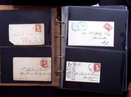 1851-56 3c Red Washington specialised selection in