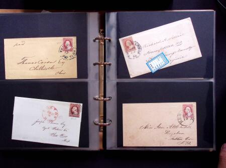 1851-56 3c Red Washington specialised selection in