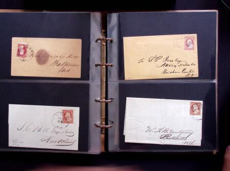 1851-56 3c Red Washington specialised selection in