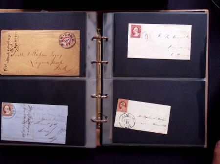 1851-56 3c Red Washington specialised selection in
