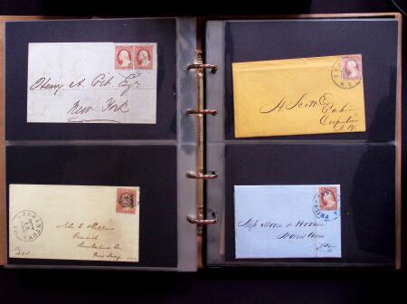 1851-56 3c Red Washington specialised selection in
