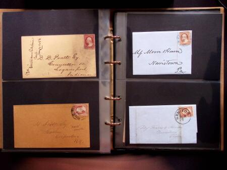 1851-56 3c Red Washington specialised selection in