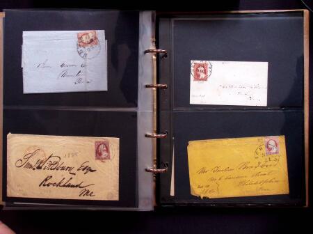 1851-56 3c Red Washington specialised selection in
