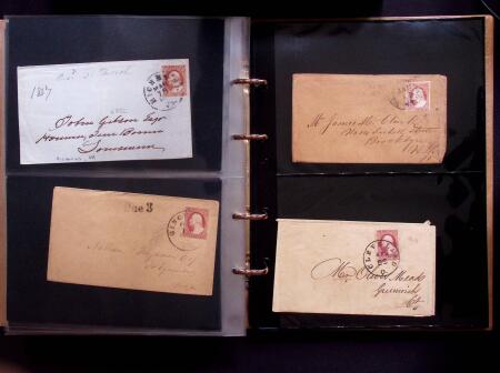 1851-56 3c Red Washington specialised selection in