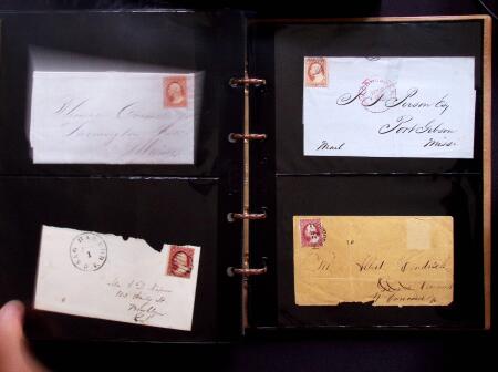 1851-56 3c Red Washington specialised selection in