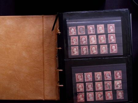 1851-56 3c Red Washington specialised selection in