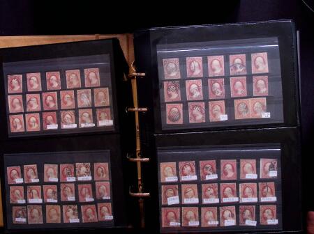 1851-56 3c Red Washington specialised selection in