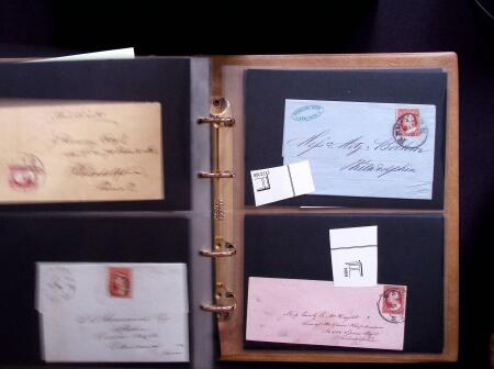 1851-56 3c Red Washington specialised selection in